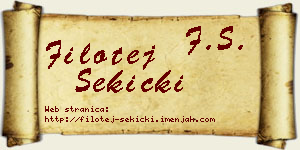 Filotej Sekicki vizit kartica